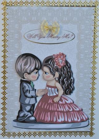 Cute Couple Quick Card Front with Decoupage by Kristina Norbat