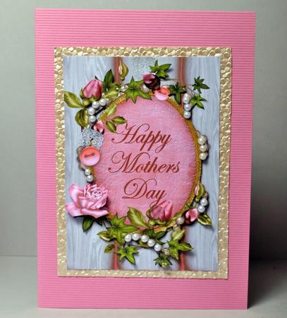 Pink Roses Shabby Chic Mothers Day 7x5in Step by Step by Kristina Norbat