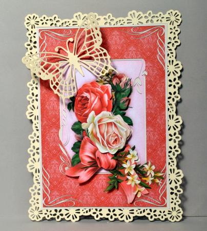 Vintage Roses Card Front & Decoupage by Kristina Norbat