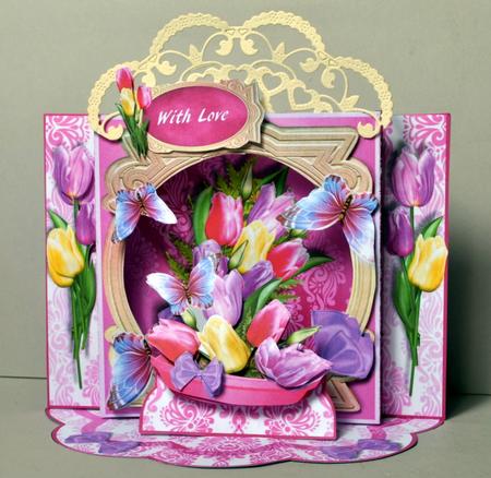 Shadow Box Easel Card Kits - Tulips, Butterflies & Bows by Kristina Norbat