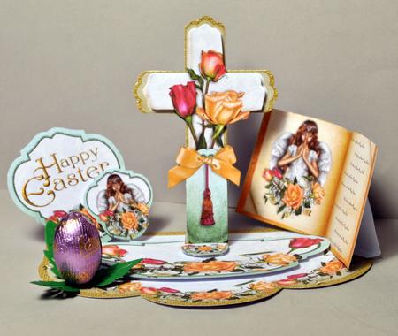 Easter Cross Triple Easel Card Kit by Kristina Norbat