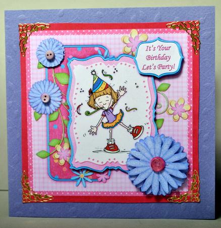 Birthday Girl Let's Party Quick Card by Kristina Norbat