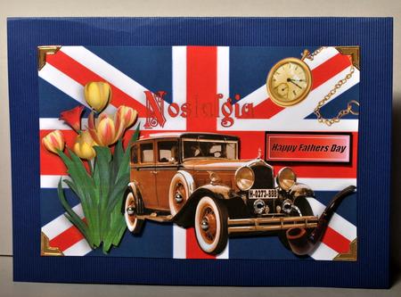 Union Jack with Vintage Nostalgia, Old Car and Pipe by Kristina Norbat