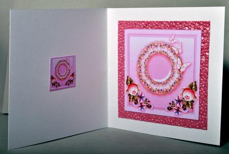 Pink Flowers and Butterflies on China Plate 8in x 8in Ins P by Kristina Norbat
