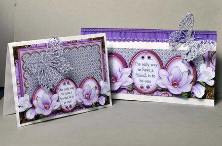 Lilac Magnolia Be a Friend Large Dl Decoupage Card Kit by Kristina Norbat