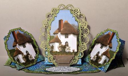 Triple Twist Easel Card - Thatched Cottage by Kristina Norbat