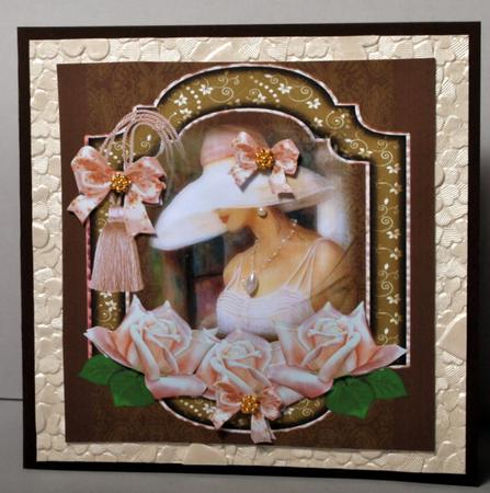 Vintage Lady in Antique Frame with Roses by Kristina Norbat