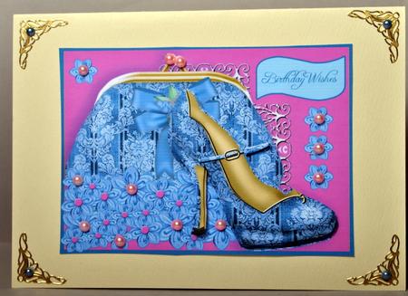 Blue Brocade Shoe and Purse by Kristina Norbat