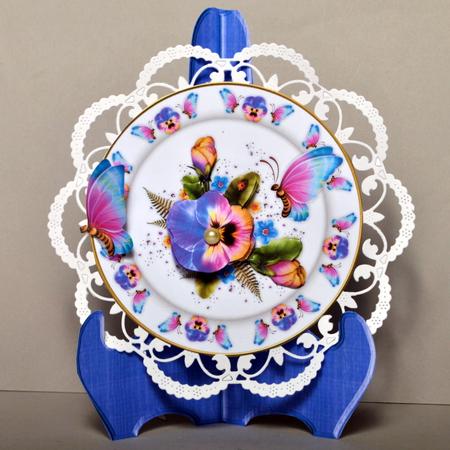 Fancy Pansies Plate Card Kit by Kristina Norbat