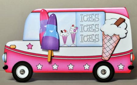Ice Cream Van Shaped Card with 3D Decoupage by Kristina Norbat