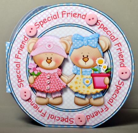 Bear Friends Wordaround Card with Decoupage by Kristina Norbat