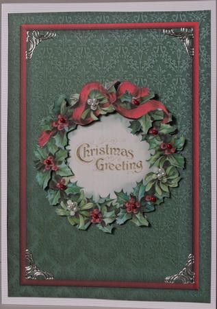 Holly Wreath Card Front by Kristina Norbat