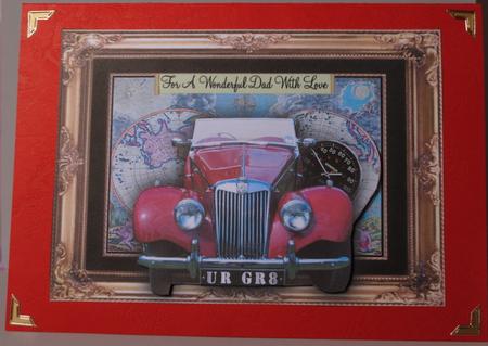 Vintage Red Mg A4 Card Front by Kristina Norbat