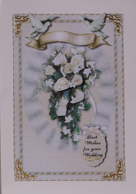 White Rose Bouquet Wedding or Anniversary Card by Kristina Norbat