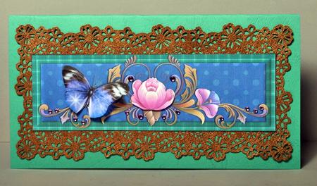 2 Butterfly and Flowers Large Dl Toppers by Kristina Norbat