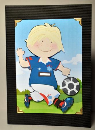 Mini Dude Footballer Blue and Red by Kristina Norbat