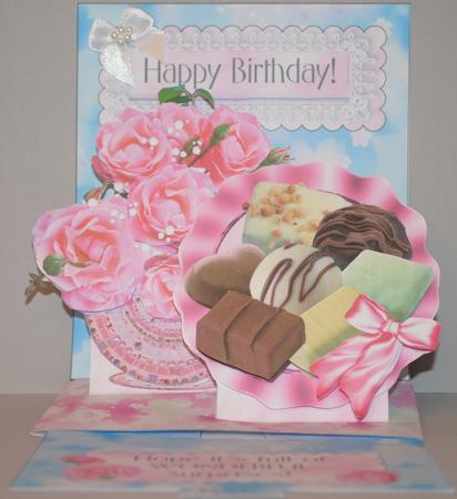 Pop Up Slider Card Kit - Birthday Roses & Chocolates by Kristina Norbat