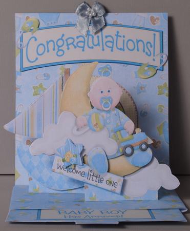 Pop Up Slider Card Kit - New Baby Boy by Kristina Norbat