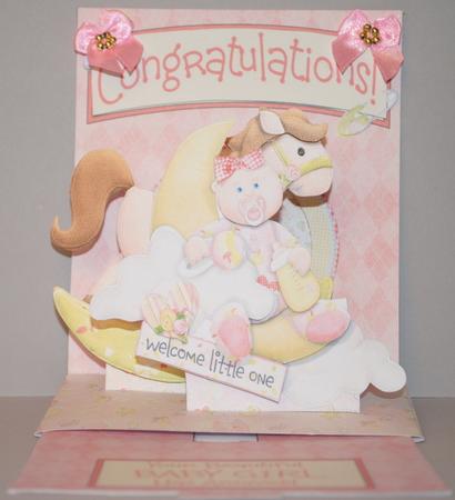 Pop Up Slider Card Kit - New Baby Girl by Kristina Norbat
