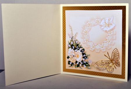 Cream Roses on a Vintage Frame - 8in x 8in Insert Plate by Kristina Norbat