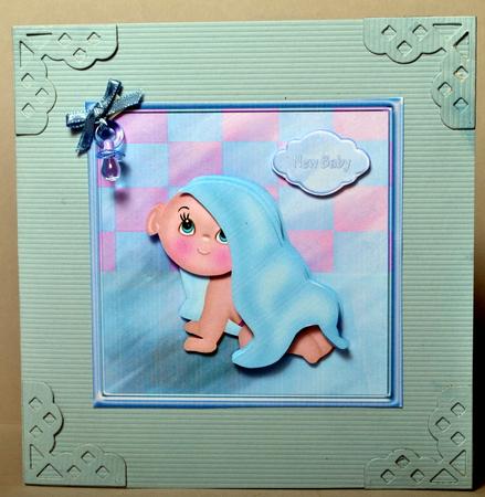 Baby Boy Card Front by Kristina Norbat