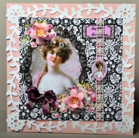 Victorian Lady with Roses and Bow by Kristina Norbat