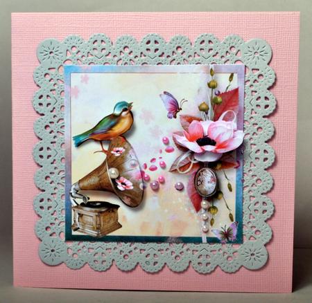 Anemone Cameo & Pearls Gramophone 8x8inch Step by Step by Kristina Norbat