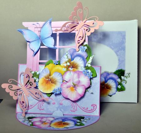 Over the Edge Easel Card Kit - Pansy Window by Kristina Norbat