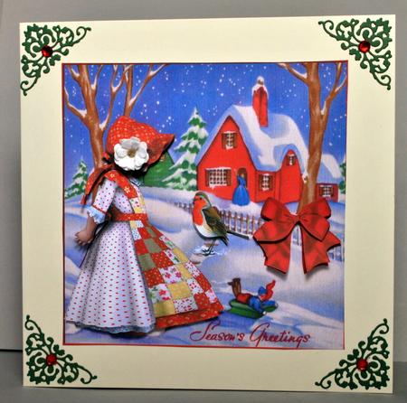 Bonnet Girl Christmas Vintage by Kristina Norbat