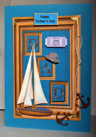 Boat and Dad in a Wooden Frame Sbs by Kristina Norbat