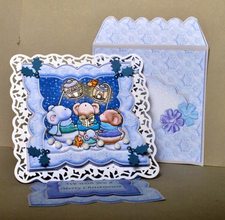 Christmas Merry Mice Easel Card Kit by Kristina Norbat