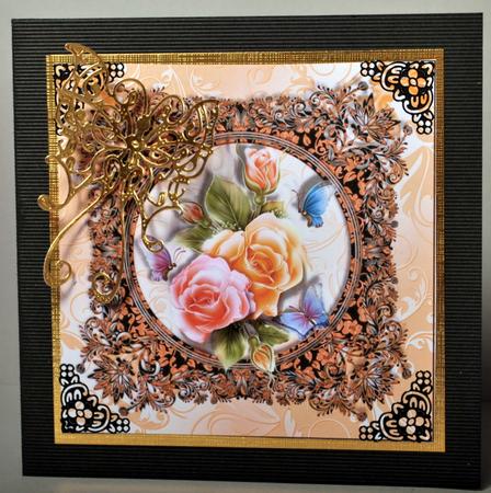 Peach and Flora 8x8 Card Topper by Kristina Norbat
