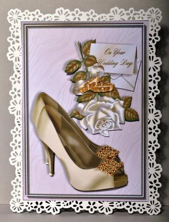 Another Shoe, Rose and Card Wedding Day Card Front by Kristina Norbat