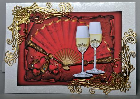 Fan and Champagne Flutes by Kristina Norbat