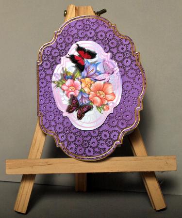 Purple Metallic Bead 7x5in Fancy Bracket Folded Card by Kristina Norbat