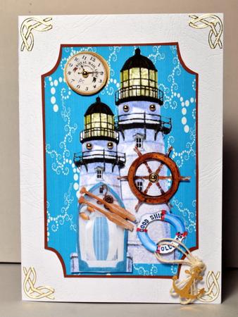 Nautic Men Vintage Card Bon Voyage by Kristina Norbat