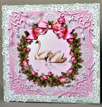 8x8 Swans and Roses by Kristina Norbat