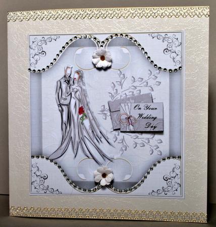 Wedding Card Front/topper Linen Look by Kristina Norbat