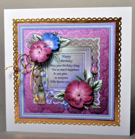 8x8 Raspberry & Mint Florals Topper & Decoupage by Kristina Norbat