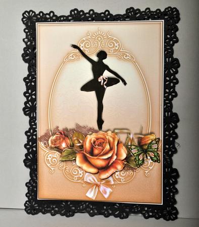 Ballerina and Roses Card Front by Kristina Norbat