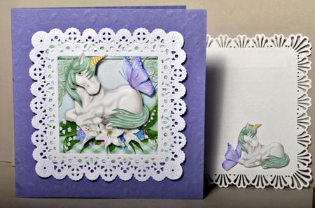 Little Green Unicorn with Butterflies by Kristina Norbat