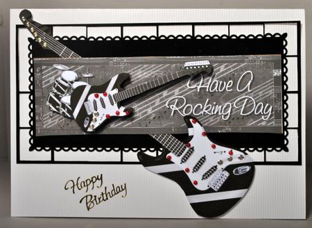 Rock Guitar and Drums Large Dl Card by Kristina Norbat