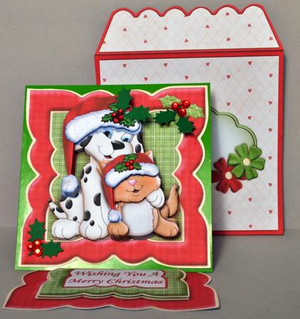 Christmas Furry Friends Easel Card Kit by Kristina Norbat