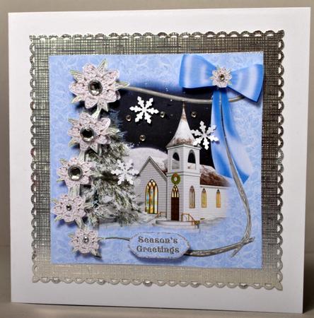 Silent Night 7 x 7 Card Front - Blue by Kristina Norbat