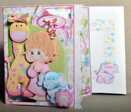 Offset Gatefold Card Kit - New Baby Girl by Kristina Norbat