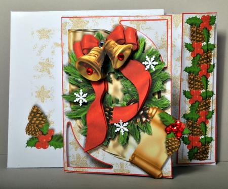 Offset Gatefold Card Kit - Christmas Bells by Kristina Norbat