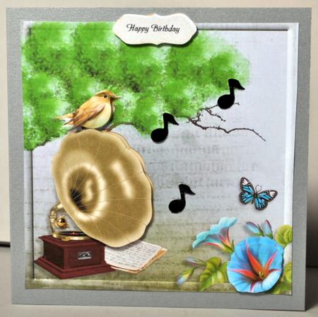 Natures Music 8 x 8 Card with Decoupage by Kristina Norbat