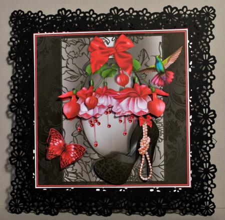 Sophisticated Lady Shoe and Fushia Card Topper by Kristina Norbat