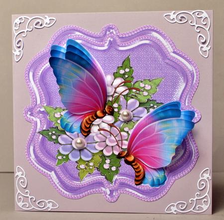 Butterflie on Lilac Satin by Kristina Norbat