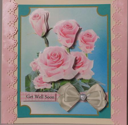 Pink Roses Happy Birthday Get Well Soon with Sympathy by Kristina Norbat